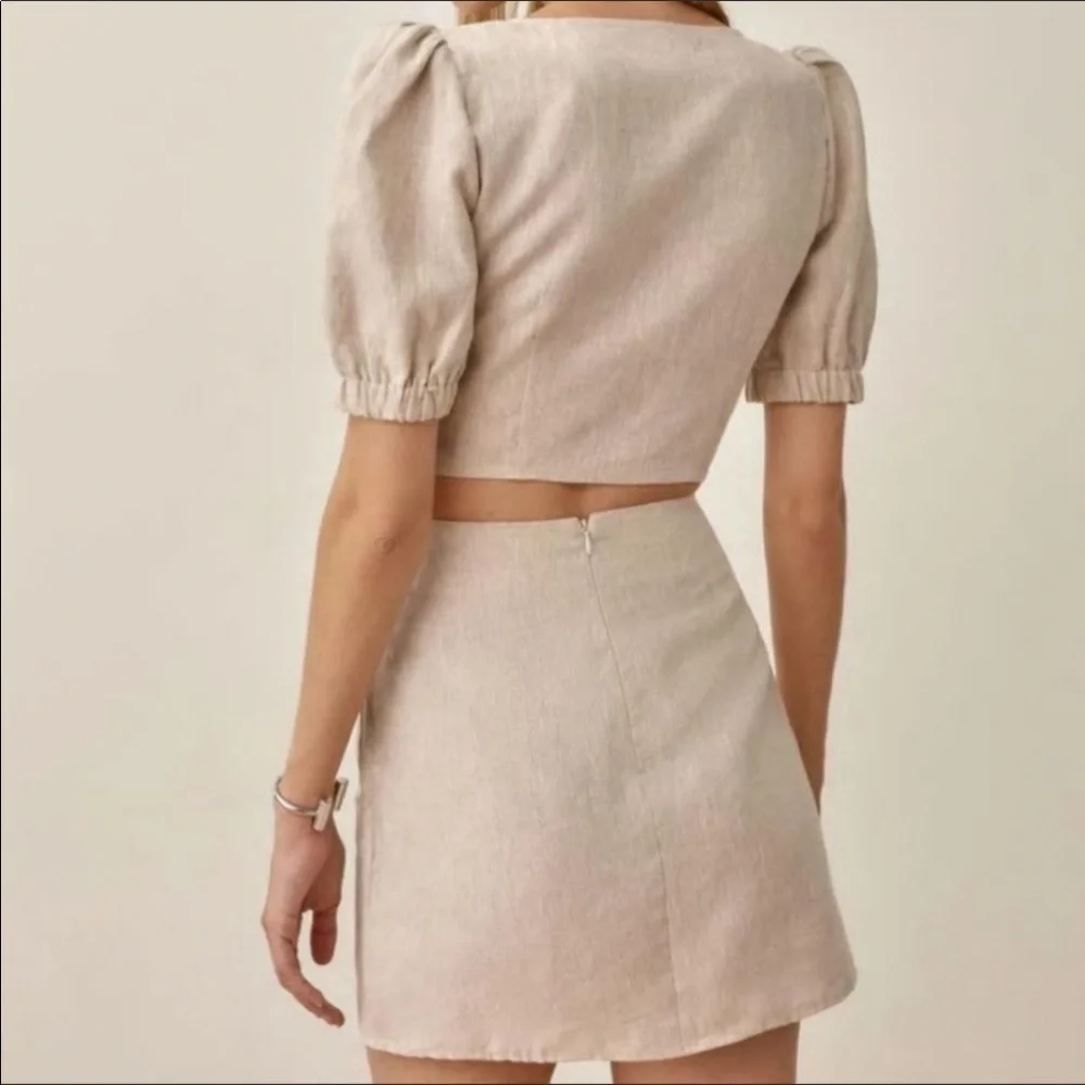 Reformation Ethel Linen Two Piece Set 10 New